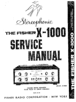 Fisher X-1000 - Service Manual